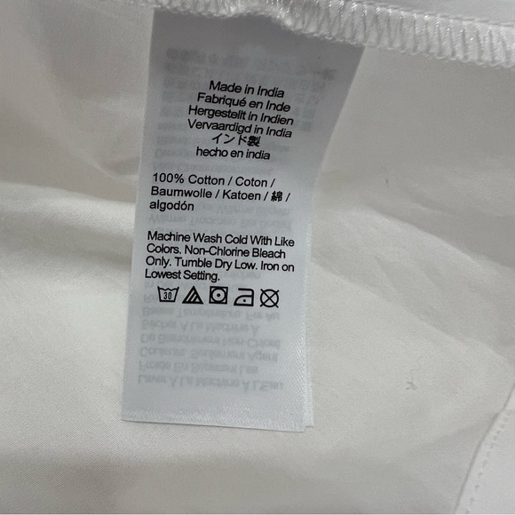 J. Crew Elena Shirt-Dress Short-Sleeve Smocked Waist White Cotton Poplin Size 12 - Picture 14 of 16